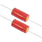 Cermant 2Pcs 100uF 100V Non-Polarized Electrolytic Crossover Capacitor | 10x20mm audio frequency divider capacitor. Ideal for speaker crossover networks and tweeter bass blocking.