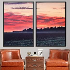 signwin 2 Piece Framed Canvas Wall Art Sunset...