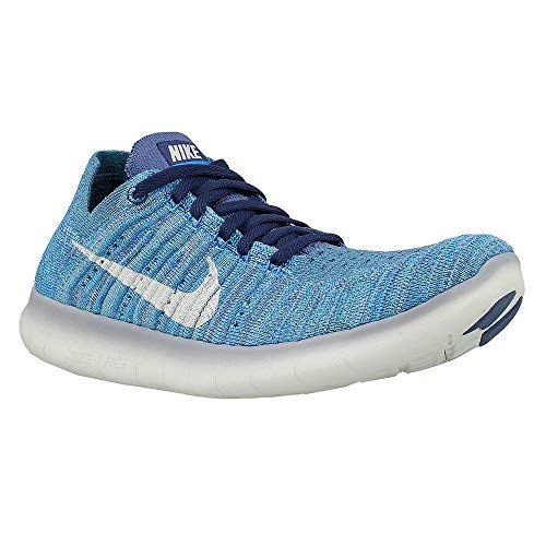Nike Women's Free Running Motion Flyknit Shoes, Ocean Fog/White-blue Glow - 9.5 B(M) US