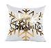 AWEHIRU Gold Soft Velvet Christmas Decorative Throw Pillow Covers Set 18 Inch by 18 Inch (Gold Foil Xmas 4)