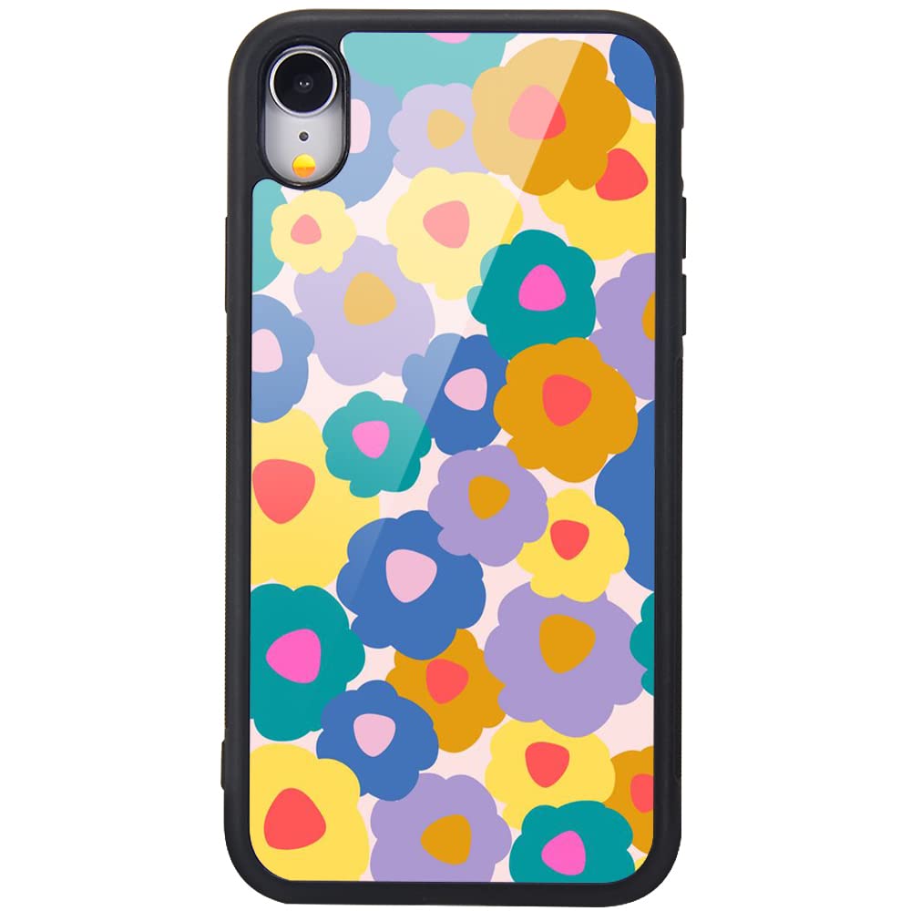 MAYCARI for iPhone 11 Case Flower Pattern Design Hard Back Case with Soft TPU Bumper for Girls Children Women Protective Phone Case for iPhone 11