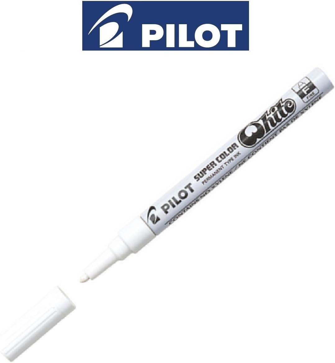 Pilot Metallic Super Colour White Fine (1mm Line) Permanent Marker Paint Pens (1 Pen)