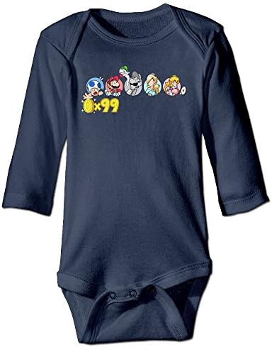 PGiG Baby's Commission Mario Gang At Zero Lives Hanging Bodysuit Romper Playsuit Outfits Clothes Climbing Clothes Long Sleeve Navy