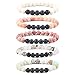 YOUTH UNION Lava Rock Stone Essential Oil Diffuser Bracelet Natural Amazonite Gemstone Beads Men Women Beads Healing Crystal Bracelet (5 Pack)