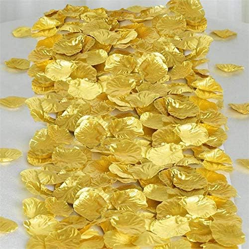 Time to Sparkle TtS (Petals- Gold, 2000pcs) Silk Rose Petals Confetti Wedding Flowers Party Decoration