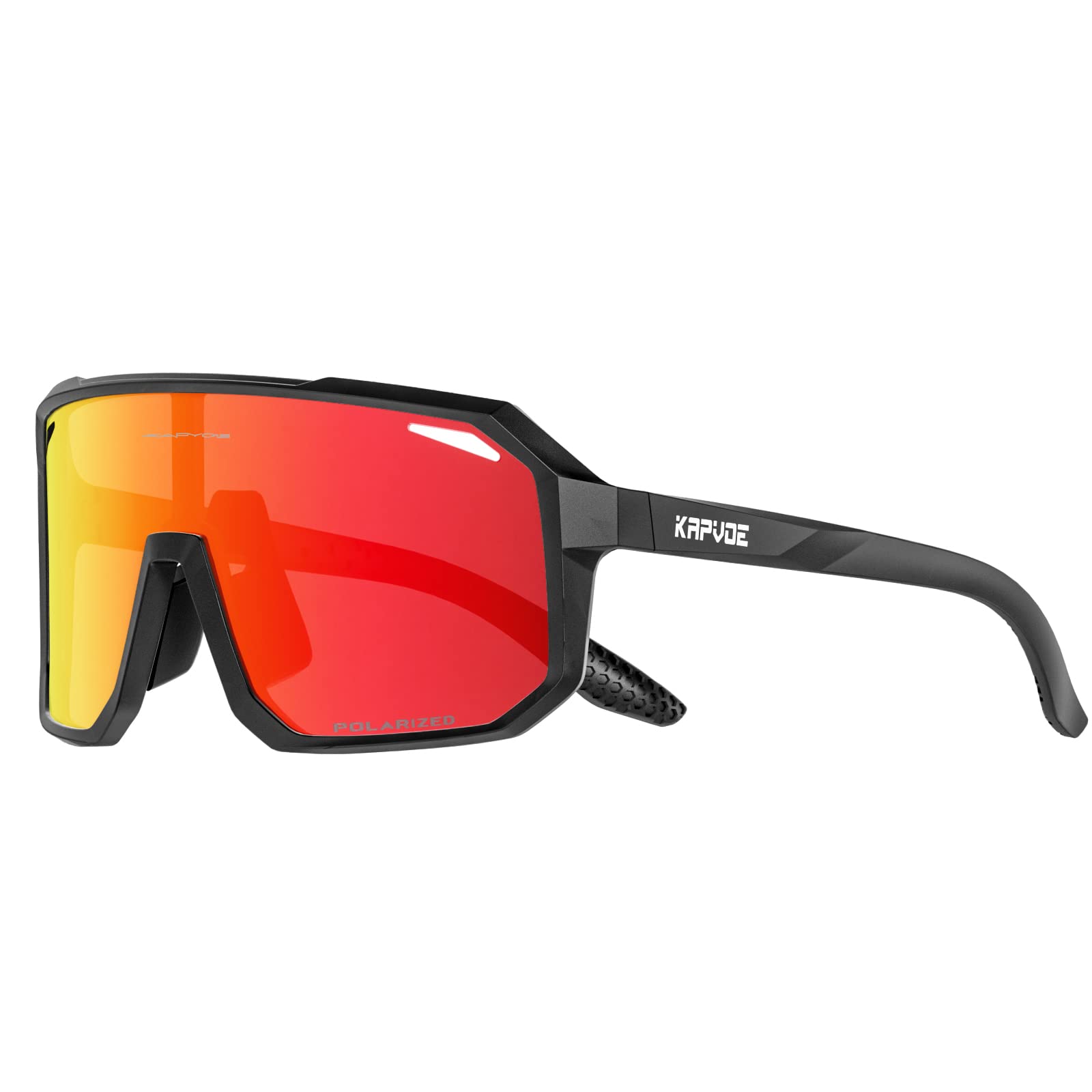 KAPVOE Polarized Cycling Glasses Sports Sunglasses UV400 Protection Running Baseball Fishing Driving Glasses for Men Women Red