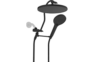 Hibbent Self-cleaning Shower Head, 10'' High Pressure Shower Head, Showerhead Combo/Handheld Shower Head, 12'' Adjustable Curved Shower Extension Arm, 71'' Hose, 2 Shower Holders, Oil Rubbed Bronze