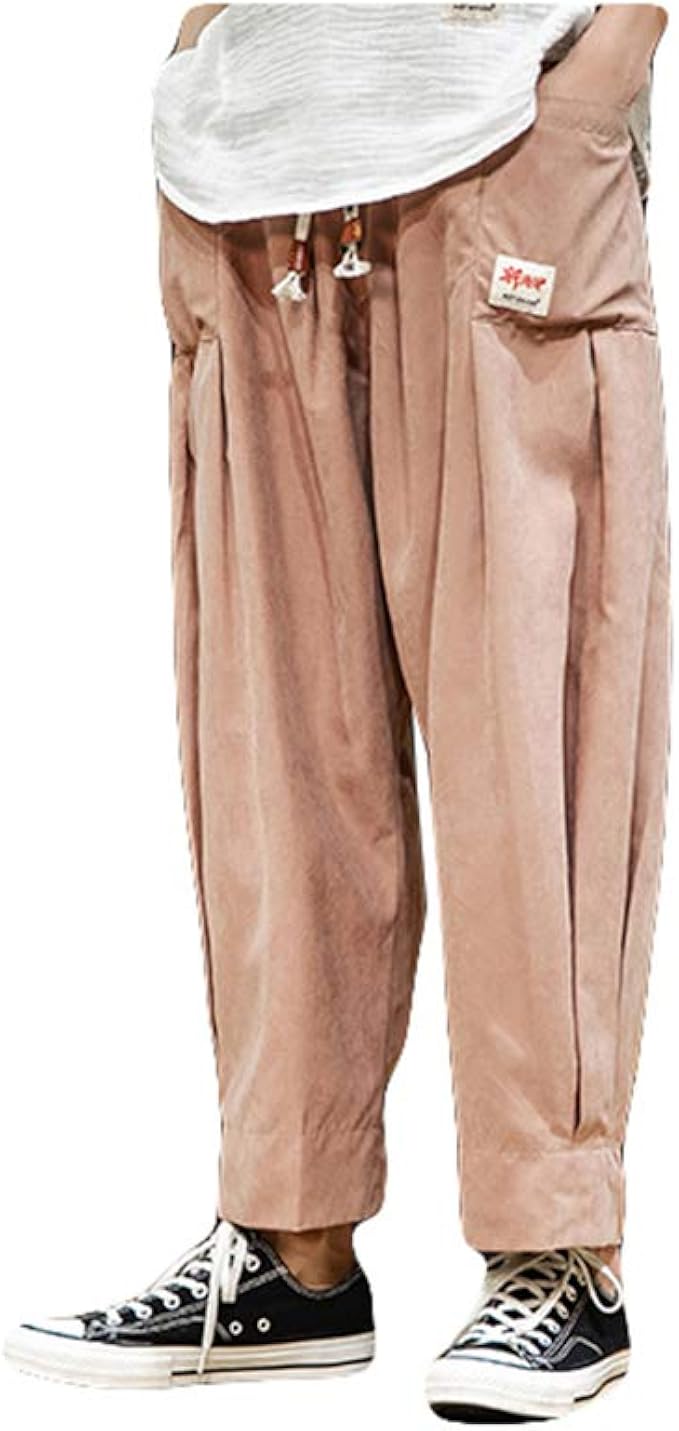 Amazon Ptorサルエルパンツ メンズ ゆったり ワイドパンツ 薄手 袴パンツ 無地 ウェストゴム カジュアルパンツ 大きいサイズ ズボン 夏 メンズパンツ ロングパンツ 通販