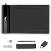 VEIKK S640 Drawing Tablet, 6x4 Inch Digital Graphics Tablet | Ultra-thin Portable Tablet, Battery-Free Stylus, for OSU! Game &amp; Teaching Online Classes ,Support Wins Mac Linux,Android