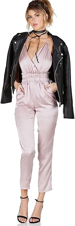 gold satin jumpsuit
