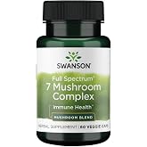 Swanson Full Spectrum 7 Mushroom Complex, 60 Veg Capsules | Blend of Seven Organic Mushrooms for Comprehensive Nutrition and Traditional Immune Health Support, Vegetarian