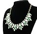 fit&wit Silver Tone Chain Zircon Bib Statement Fashion Necklace for Women Turquoise