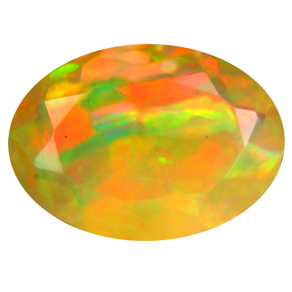 1.58 ct Oval Cut (11 x 8 mm) Un-Heated Transparent Quality Ethiopian Welo Rainbow Opal Natural Loose Gemstone