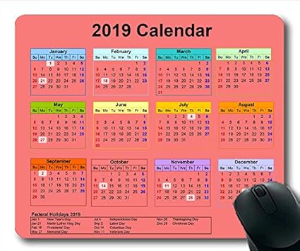 Yanteng 2019 Calendario Mouse Pad Personalizzato Scrivania