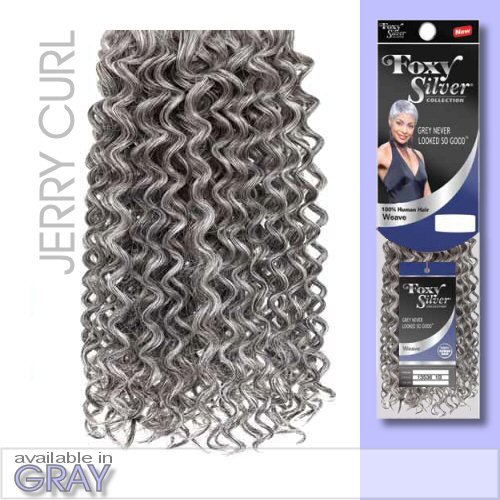 FOXY WEAVE - JERRY CURL12 (Foxy Silver - Weave) - Human Hair Blend Weave in 44