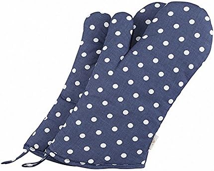 COMEING Quilted Cotton Fabric Adult Women s Oven Mitts for Kitchen Set of 2 Polka Dots