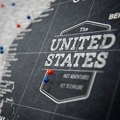 USA Travel Map Pin Board - Modern Slate