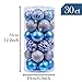 Valery Madelyn 30ct 60mm Winter Wishes Silver Blue Shatterproof Christmas Ball Ornaments Decoration for Christmas Tree