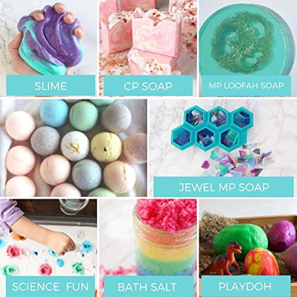 Skin Safe Food Coloring 4.3 Oz Slime Dye Bath Bomb Kit Salt Perfect