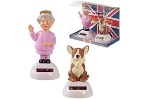 Puckator Solar Pal Queen and Corgi Toy - Fun Novelty Dancing Toy - UK - England - Car Desktop Office Window Sill Toy