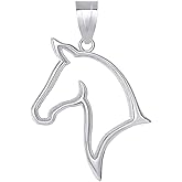 Claddagh Gold Sterling Silver Head Of Horse Outline Equestrian Pet Animal Pendant