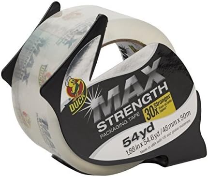 Bulk Packaging Tape, Max Strength, 1.88in x 54.6yd w/Dispenser: Duck Brand 284982 (72 Packing Tape Rolls)
