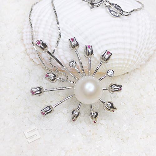 Freshwater Pearl In Sterling Silver Necklace, Flawless Cultured Pearl &amp; 925Silver Pendant Necklace, Real Pearl And Silver Jewelry