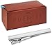 The Executive Tie Bar Clip Brushed Silver Tone with Premium Pinch Clasp + Deluxe Gift Box