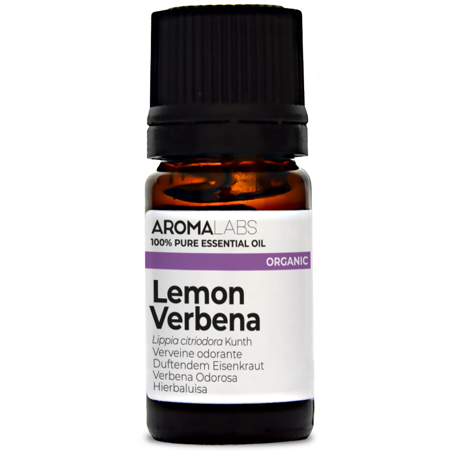 BIO - Lemon Verbena Essential Oil - 5mL - 100% Pure, Natural, Chemotyped and AB Certified - AROMA LABS (French Brand)