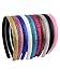 Blulu 10 Pcs Glitter Headband for Girls Toddler Kids Sparkle with Teeth Thin Wide Grad Headbands Girls DIY Non Slip Party Accessories Gifts for Toddler Women(Bright Colors)