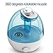 Bartnelli Ultrasonic Cool Mist Humidifier with Ultra-Quiet Operation – 3.5L Tank for Water – 360° Mist Nozzle - Automatic Shut Off – Certified Safety – 7 Color Night Light