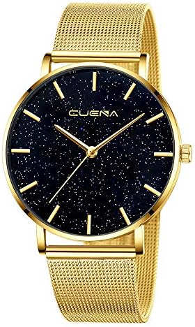 Womens Quartz Watches, Miss Fortan Clearance Lady New Starry Sky Analog Wrist Watch Female Watches on Sale Watches for Women,Round Dial Case Stainless Steel Mesh Magnetic Band Bracelet Wristwatch