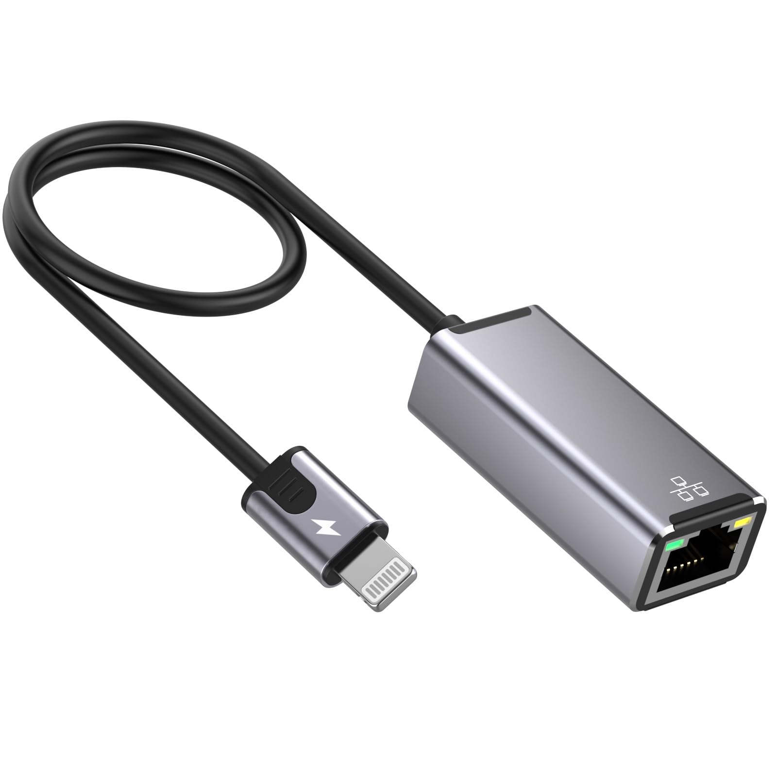 Photo 1 of [Apple MFi Certified] 2 in 1 RJ45 Ethernet LAN Network Adapter with Charging Port, Lightning to E thernet Cable,1.6ft iPhone to RJ45 Ethernet Cord for iPhone iPad iPod Laptop,Supports 100Mbps