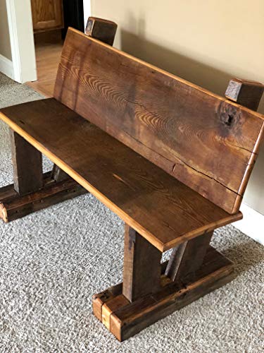 image for TNT Tables Oak Bench, Rustic Wood Bench, Natural Wood Bench, Sitting B