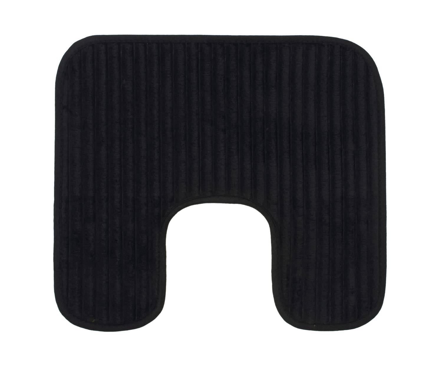 Gözze - Soft, Non-Slip U-Shaped Toilet Rug, 100% Polyester, 50 x 45 cm - Black