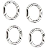 Lujchicy 1.25 inch 4 pcs Keyrings Buckle, Bags,Purses for Round Carabiner, Carabiner Ring Metal O Spring Ring Trigger Clips