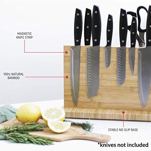 Home Euphoria Magnetic Knife Holder with Powerful, Heavy-Duty, Double-Sided Magnets. Durable Bamboo Knife Organizer, Holder, or Cutlery Display. Perfect Solution for Knife Storage and Organization - Thumbnail 2