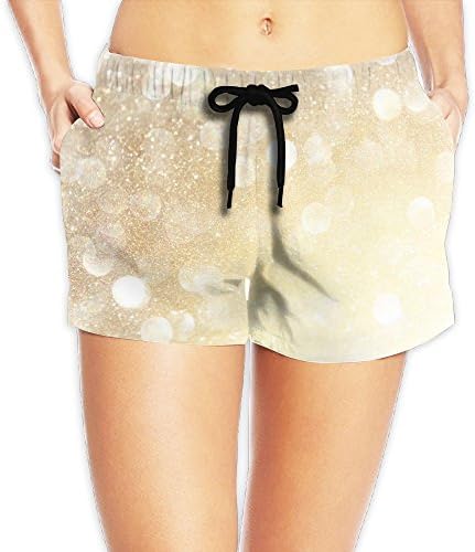Woman's Trendy Golden Fantasy Background Running Shorts