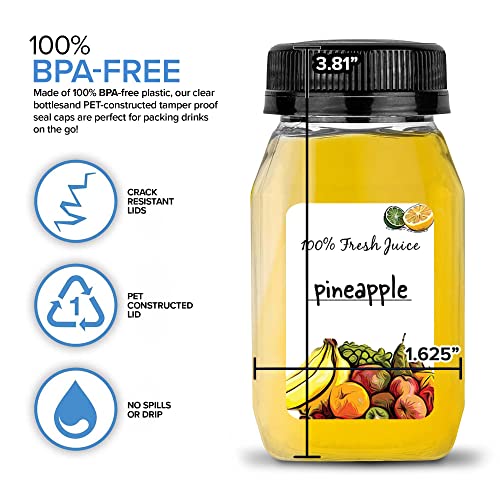 4 Ounce Mini Bottles for Mini Fridge, Reusable Juice Containers with