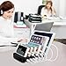 MixMart 6-Port USB Charging Station Docks for Multiple Devices like iPhone/ iPad/ Universal Smart Phones and Tablets