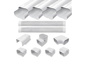 Cestluck 4'' 17 Ft Mini Split Line Cover Set Kit, Ductless Pipe Cover for Mini Split Line, Line Set Cover for Mini Split, Central AC Pipe Cover