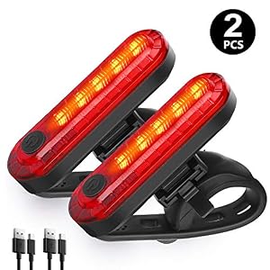 WQJifv Rear Bike Light Powerful LED USB Rechargeable, Bike Back Light Waterproof Bicycle Taillight Combinations for…