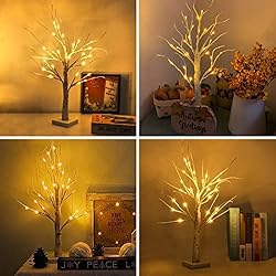 2PK 2FT 24LED Lighted Birch Tree Artificial Branch