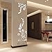 certainPL Creative Circle Ring Acrylic Mirror Wall Stickers 3D Home Room Decor Decals (Silver)