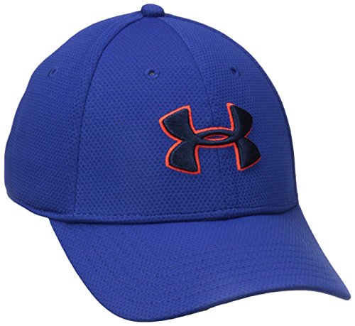 Under Armour Men's Blitzing II Stretch Fit Cap, Cobalt/Bolt Orange/Academy, Medium/Large