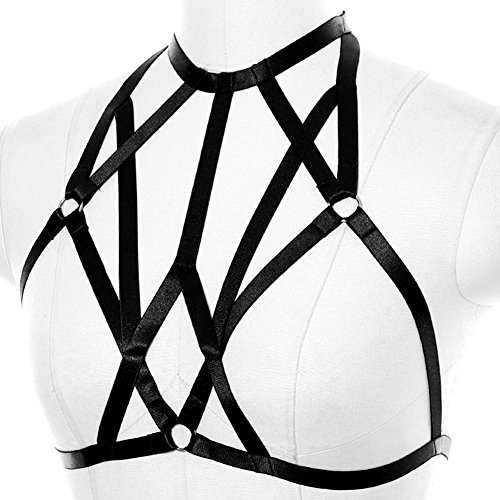 Body Harness Cage Bra Strap Tops Lingerie Gothic Dance Accessories Clothing Dress Wearable Art Body Cage Harness Bra for Women Tops Bondage Strap Body Harness Lingerie Belt Plus Size