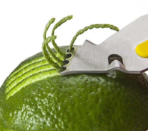 Fusionbrands CitrusZipper Rapid Citrus Peel Removal Tool, Zester, Fruit Garnisher, Yellow - Thumbnail 4