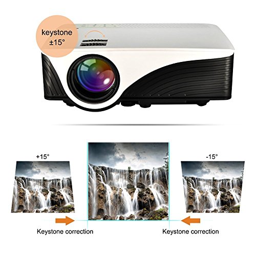 Video Projector 1800 Lumens LED Portable Mini Projector HD 1080p Multimedia Home Theater Projector Support HDMI USB SD AV for Home Cinema Movie Entertainment - Thumbnail 4