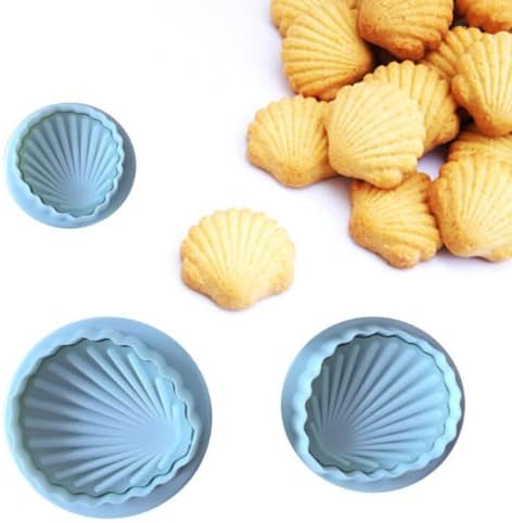 3pcs Fondant Cake Mold Decorating Baking Mold Embossing Mould Shell Shape
