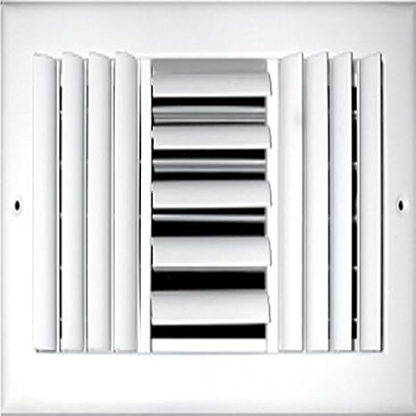 Truaire 303m 10x10 Steel Adjustable Curved Blade Wall Ceiling Register With Multi Shutter Damper 3 Way White 10 X 10